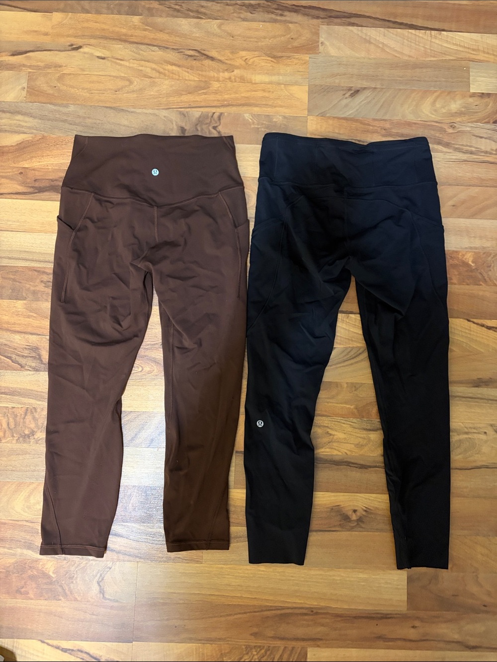 Lululemon cropped leggings bundle size 8 brown black 21”